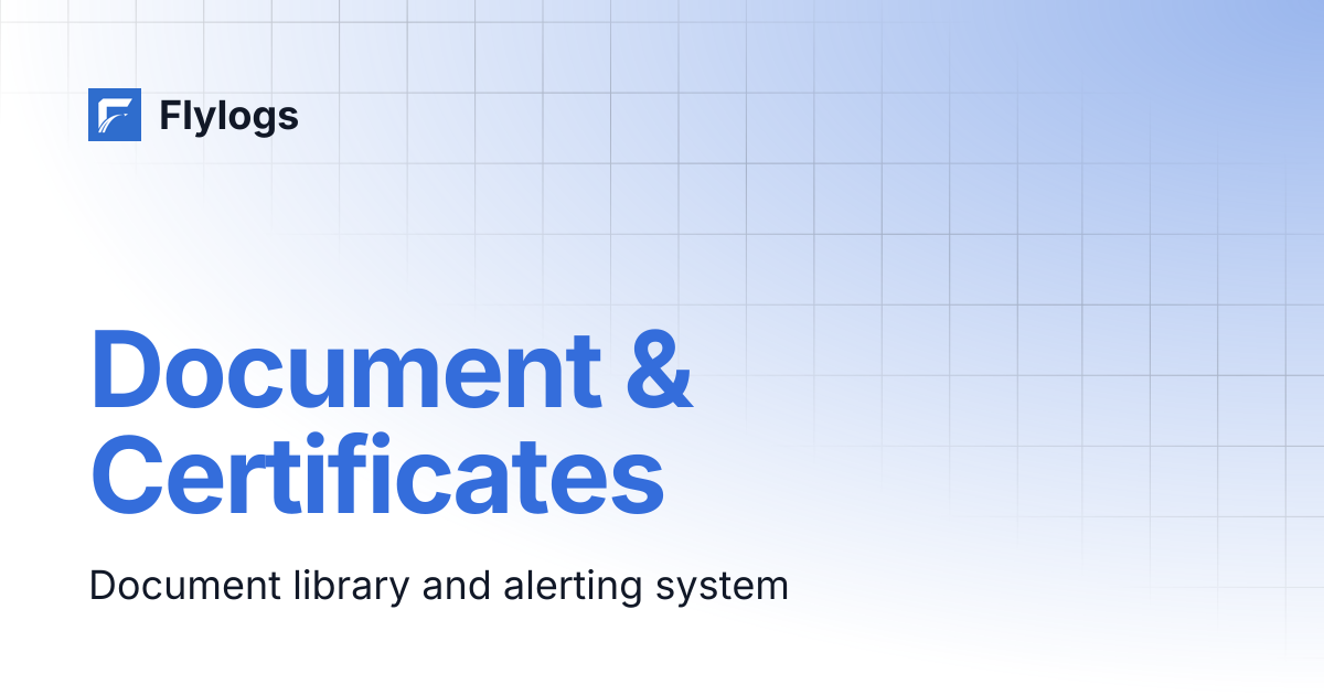 Document & Certificates | Flylogs